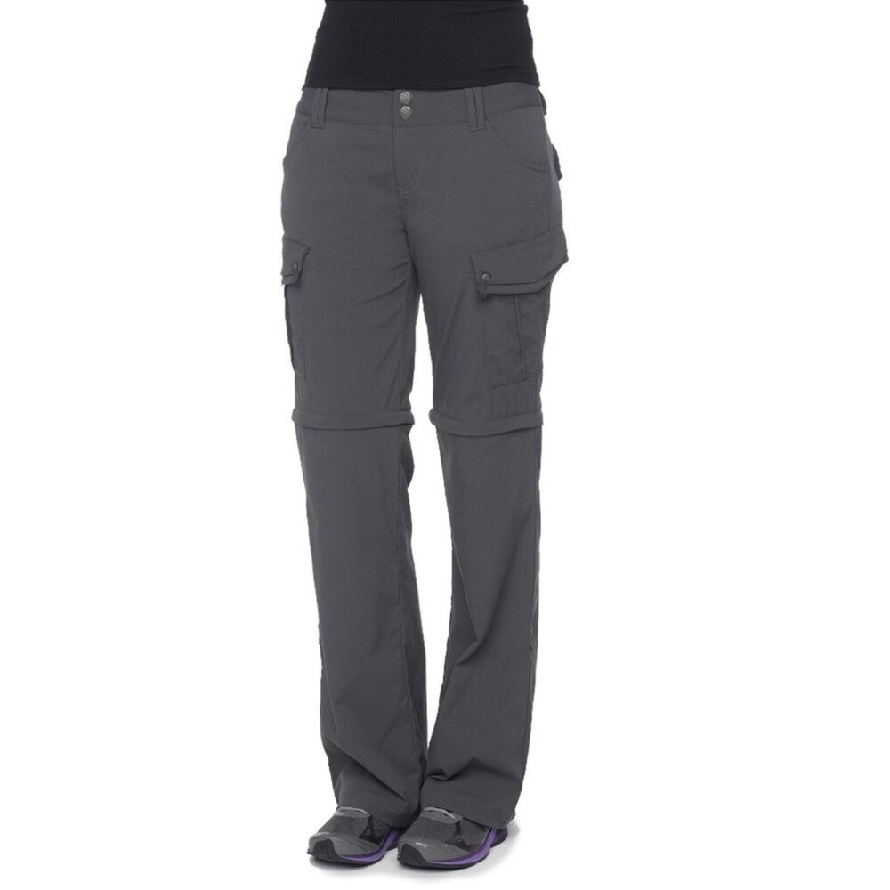Prana Women's Straight Leg Convertible Cargo Pants in Dark Gray